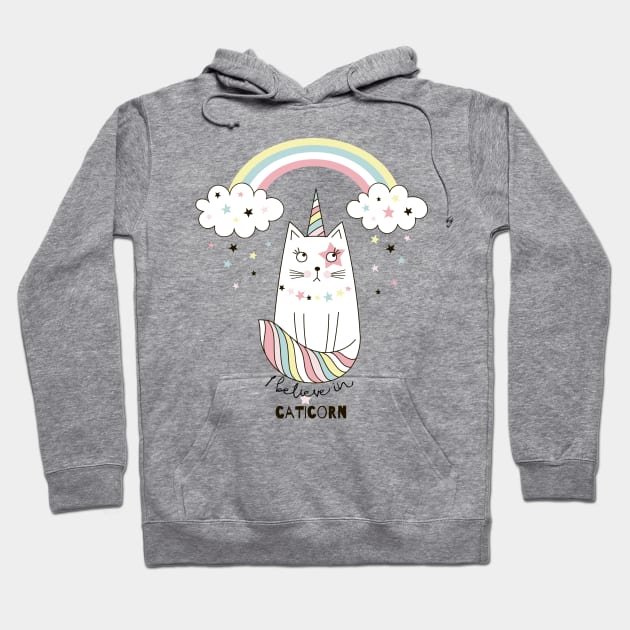 I believe in caticorn Hoodie by peggieprints